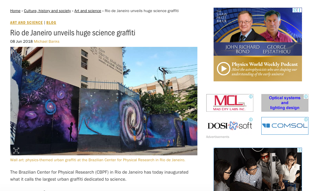 Physics World article about Science Grafiti