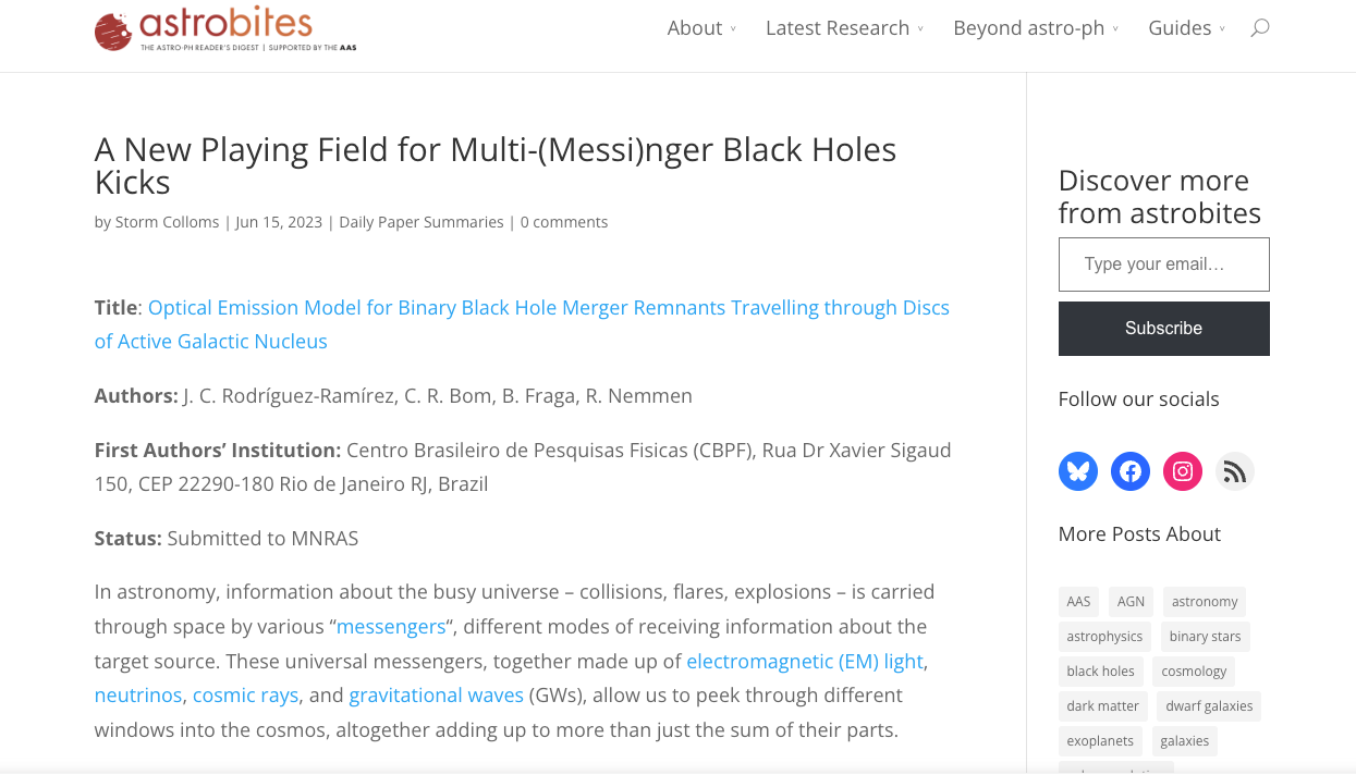 Astrobite describes the novel binary black hole model proposed by our group