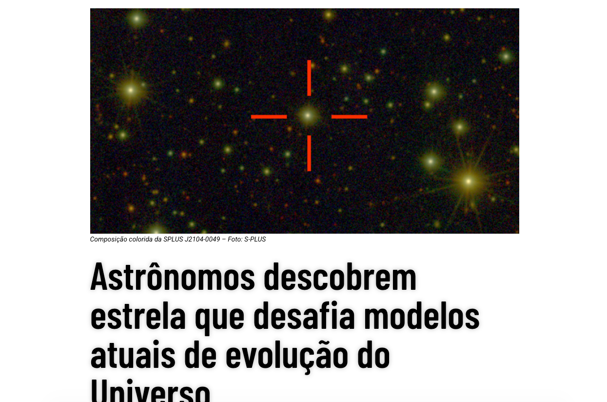 S-PLUS Survey: Astronomers discover star that challenges current models of the Universe