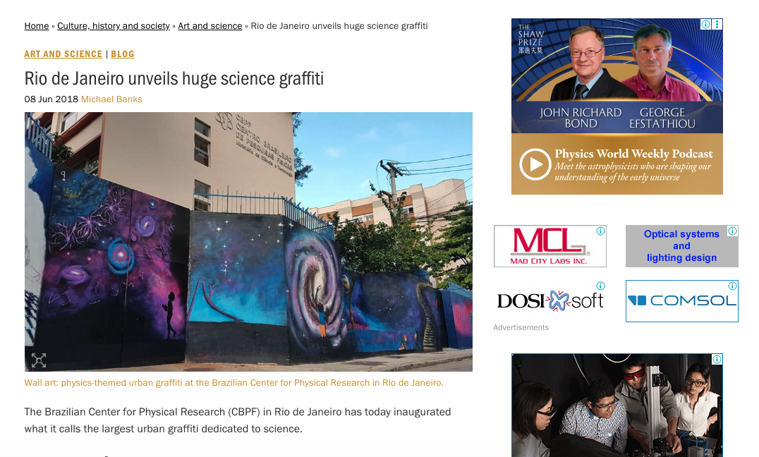 Physics World: reportaje sobre el Grafiti de la Ciencia