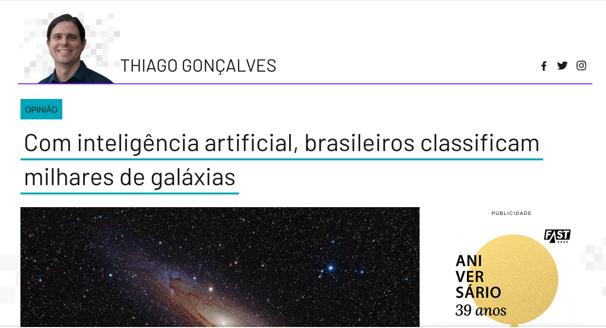 Con inteligencia artificial, brasileños clasifican miles de galaxias