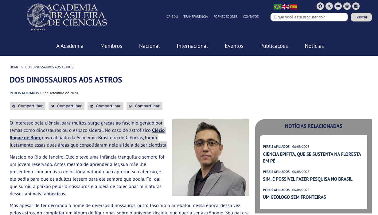 De los dinosaurios a los astros
